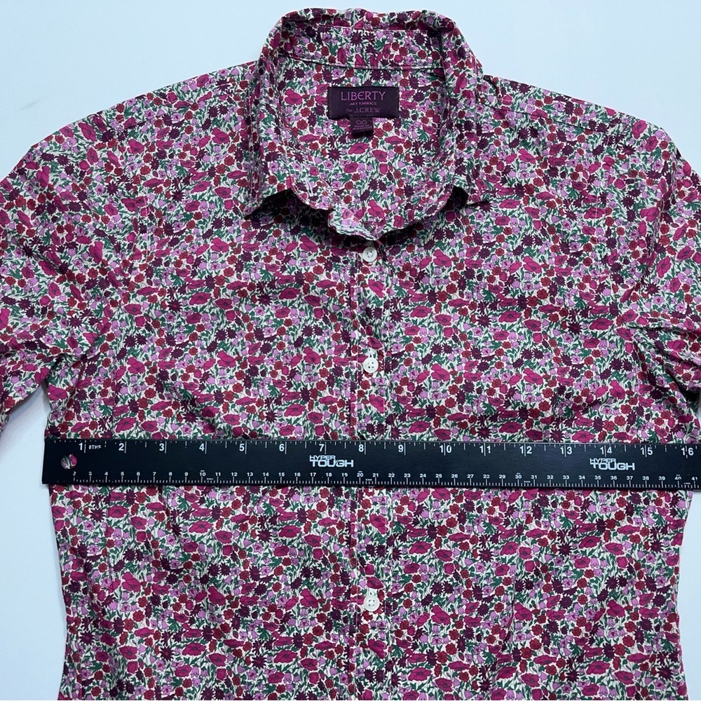 Liberty Art Fabrics for J. Crew Top Womens Size 00 Blouse Button Down Collared - Picture 6 of 13
